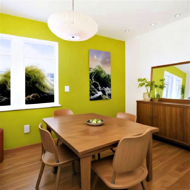 unique wasabi green accent wall