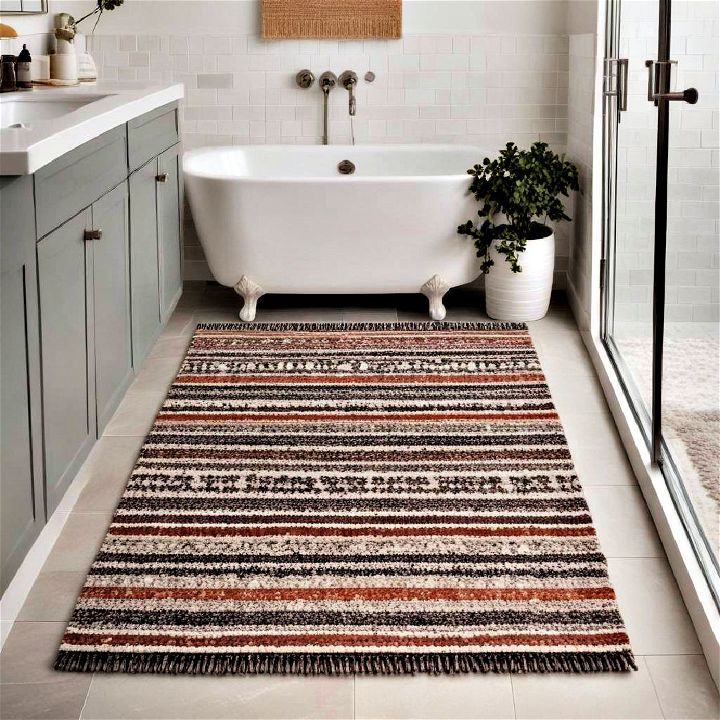 unique woven rug for bathroom