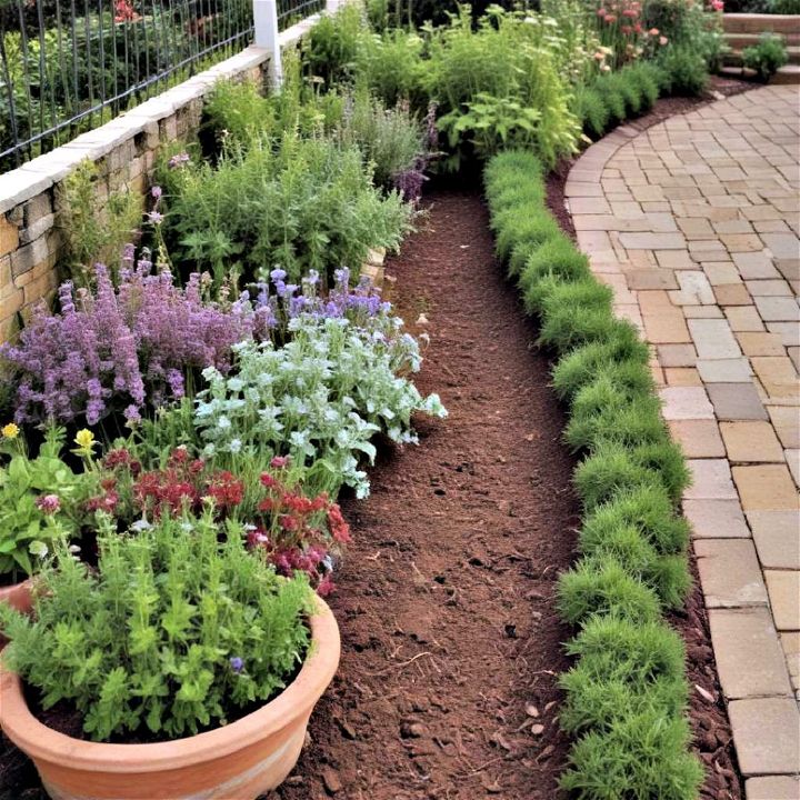 usable and fragrant herb garden border