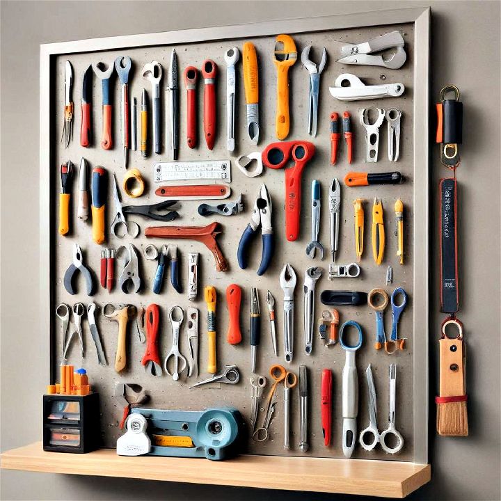 use a magnetic board for metal tools