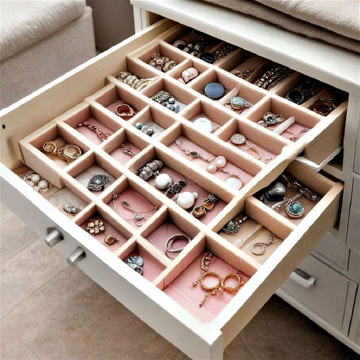 luxurious velvet lining drawer