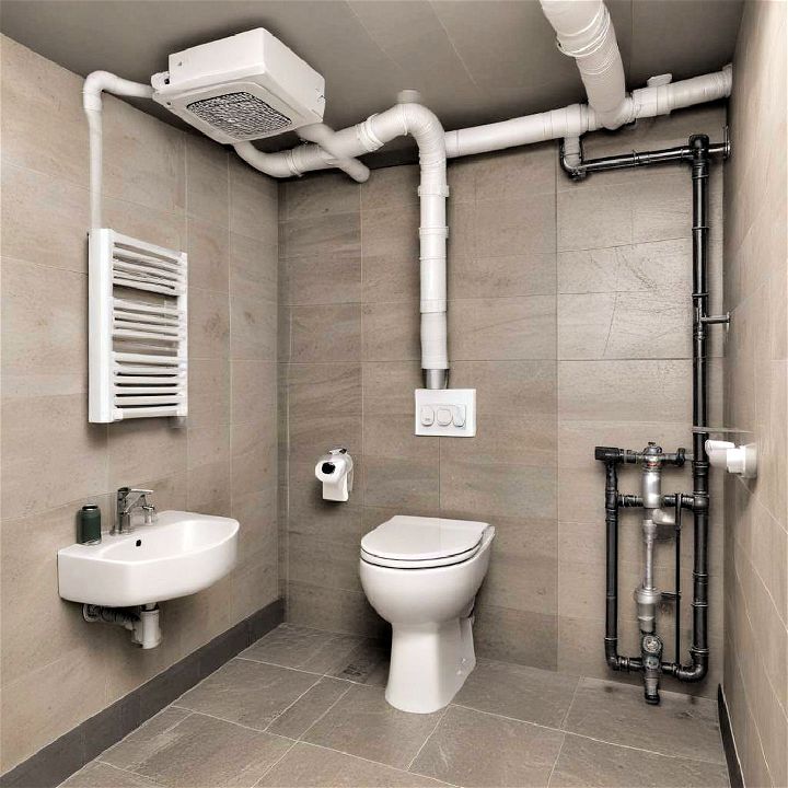 ventilation system for basement bathroom