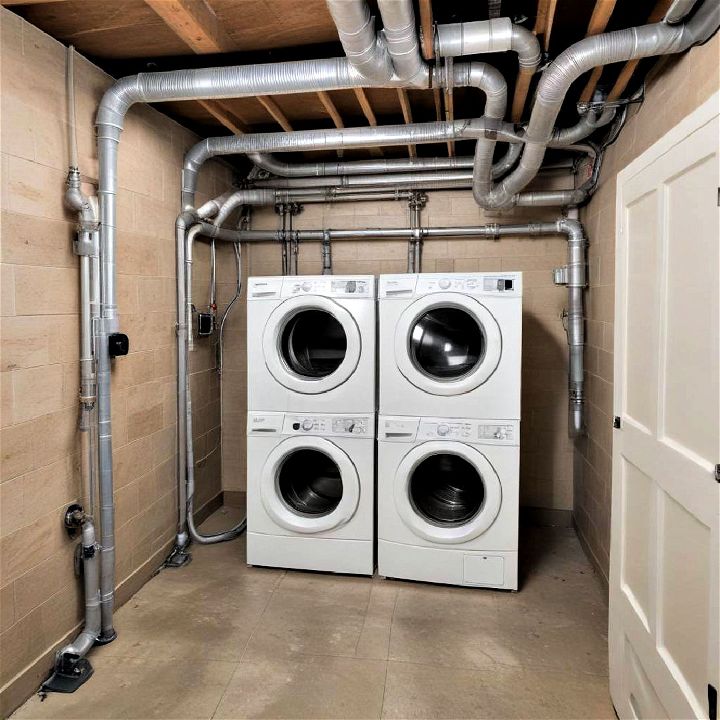 ventilation system for basement laundry room