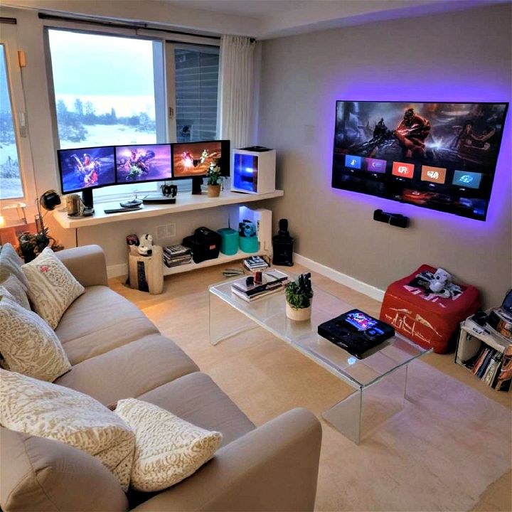 versatile gaming corner tv room