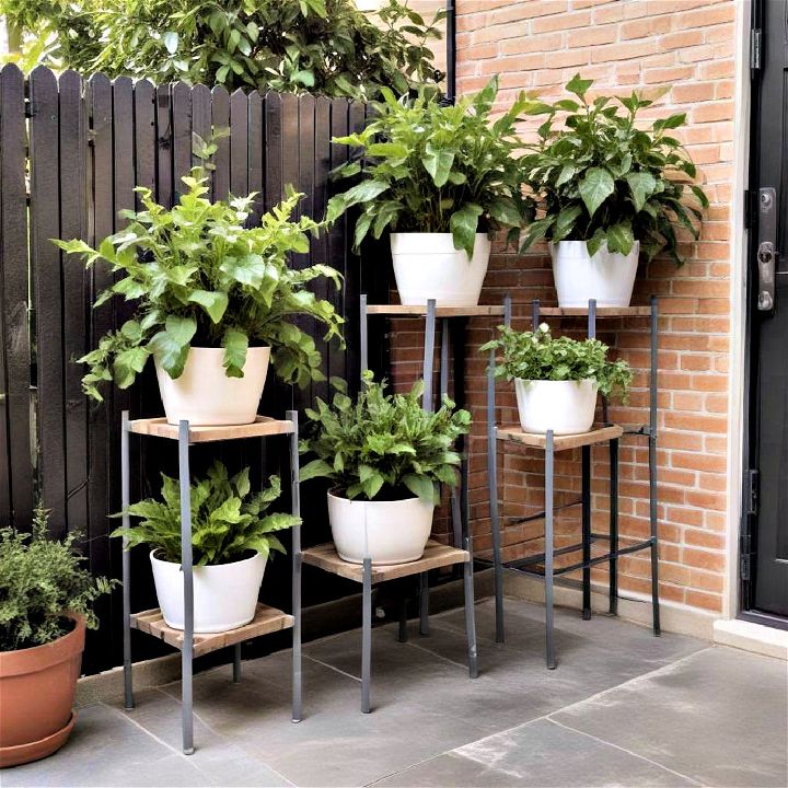 vertical space elevated plant stands