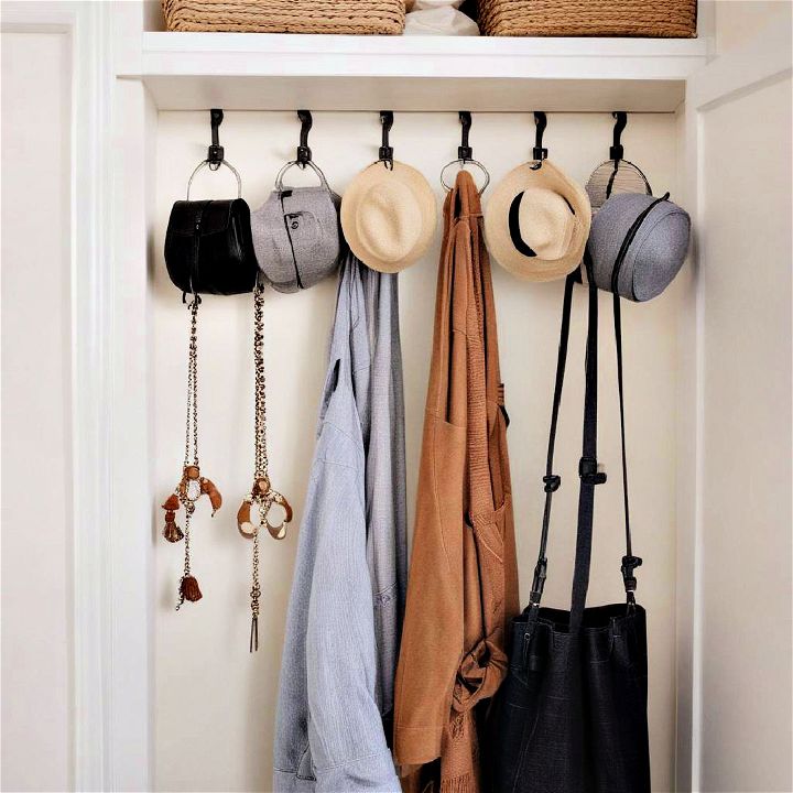 vertical wall hooks for small closets