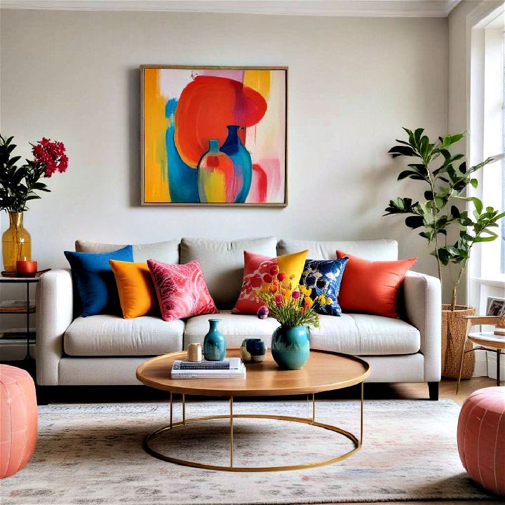 vibrant accents to brighten up your living room