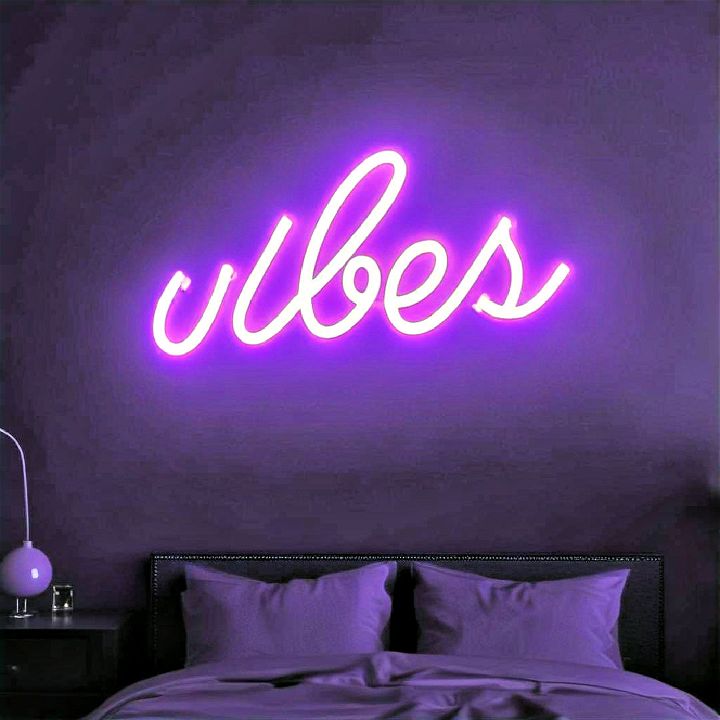 vibrant and energetic neon bedroom sign