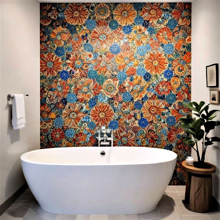 vibrant and unique tile mosaic wall