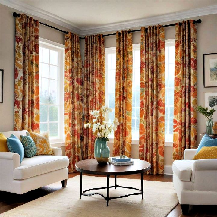 vibrant curtains for family room