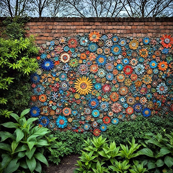 vibrant mosaic garden wall art