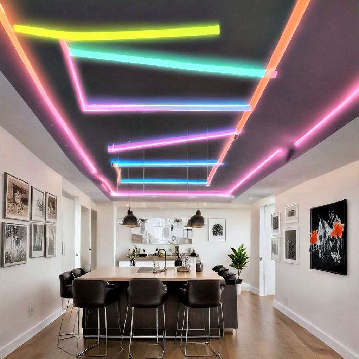 vibrant neon light beams
