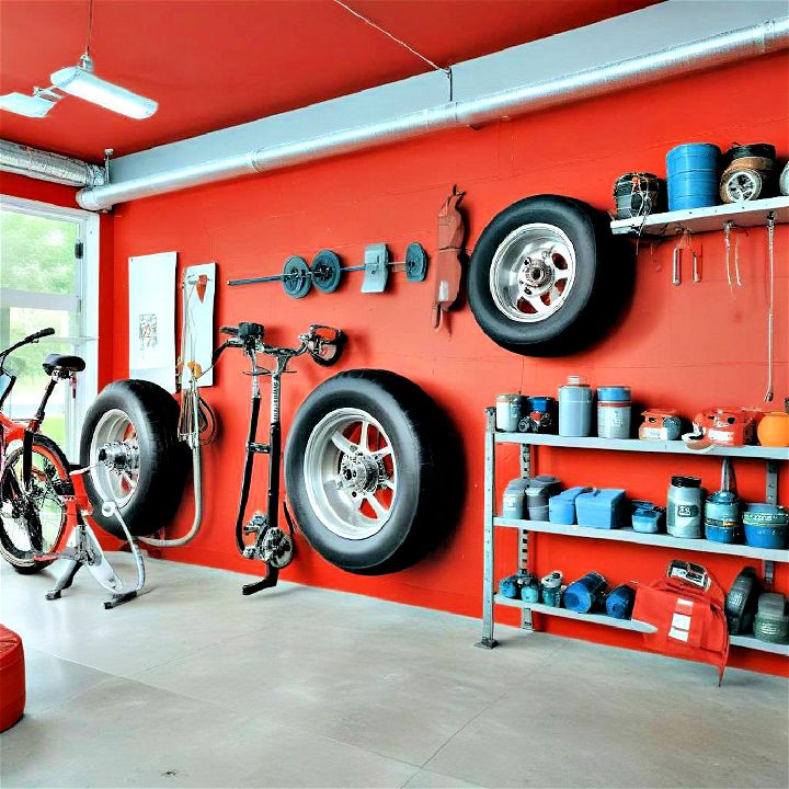 vibrant red to bring energy into your garage