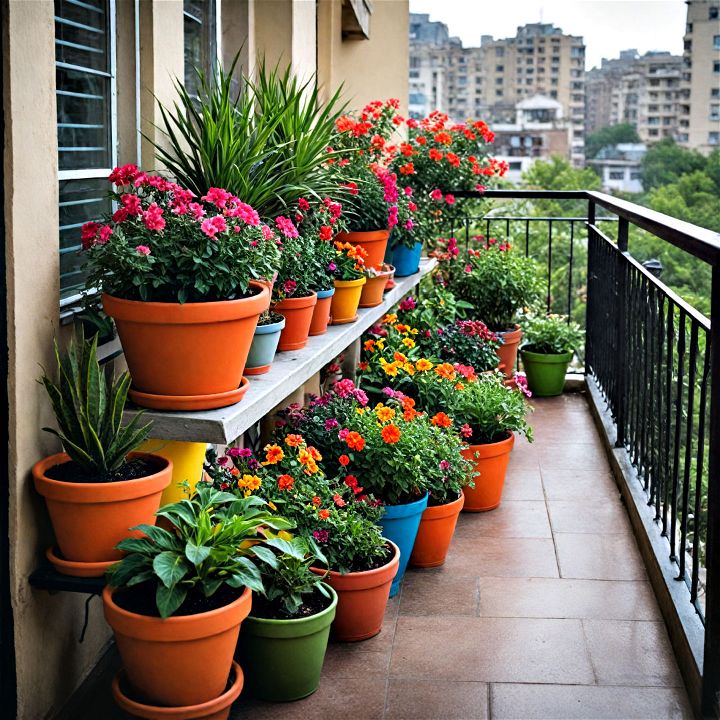 vibrant terrace garden for visually appealing outdoor area