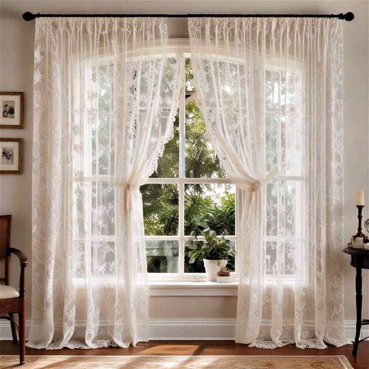 vintage charm lace curtains window treatments