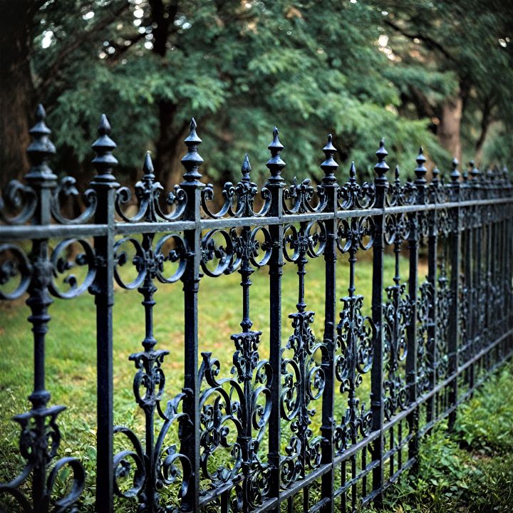 vintage iron fence to introduce a sense of history to your front yard
