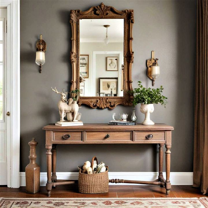 vintage touches classic console table