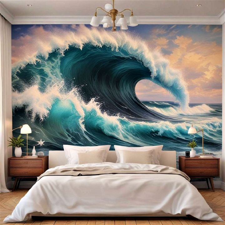 visually stunning ocean wave murals