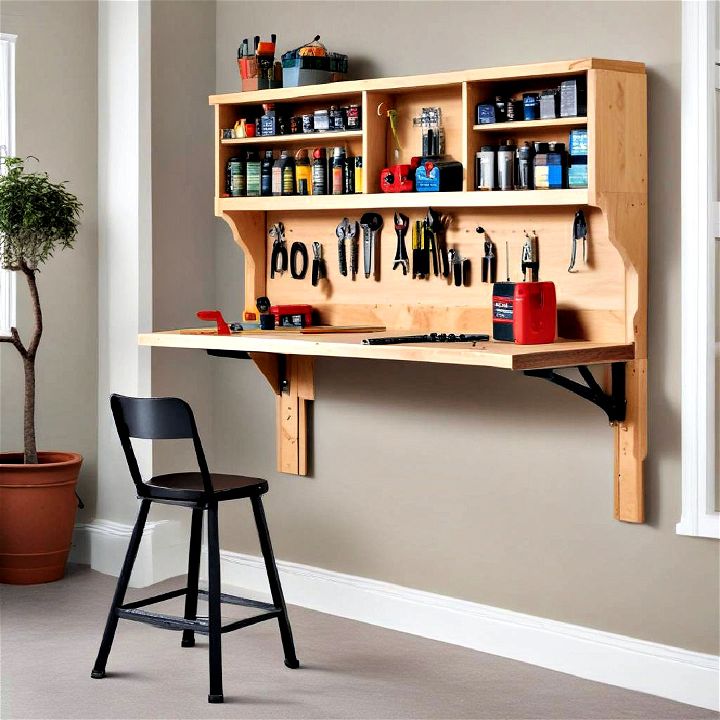 wall mounted folding workbench for space saving