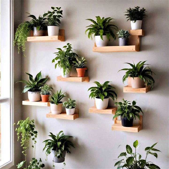 wall mounted plant shelves