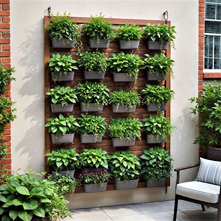 wall mounted planters to maximize patio space
