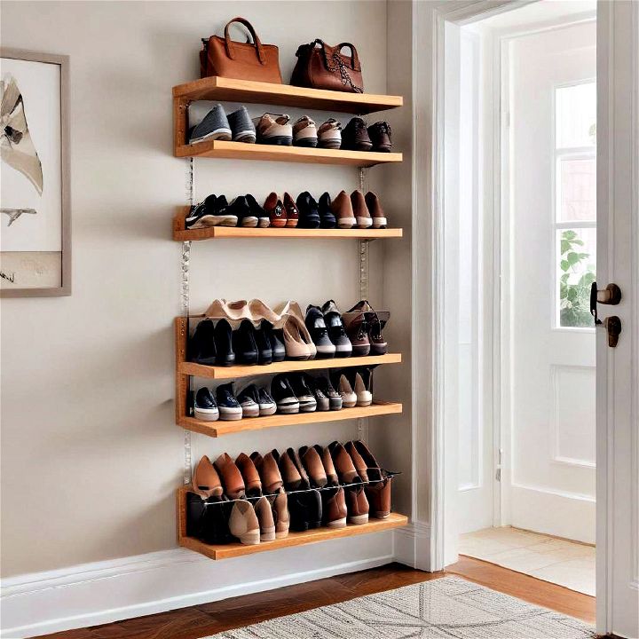 wall mounted shoe storage shelves