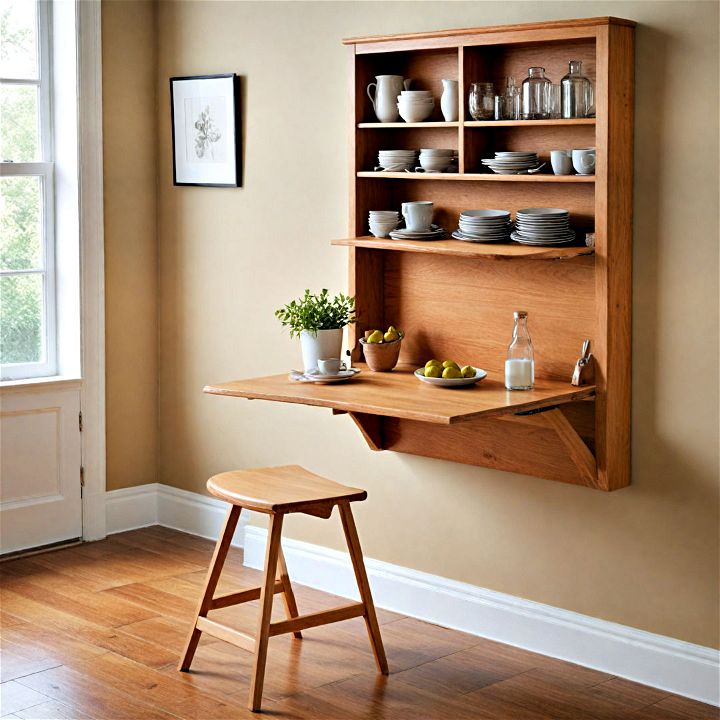 wall mounted table to save space in small kitchens