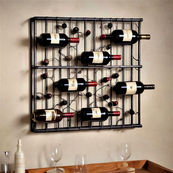wall mounted wine rack display