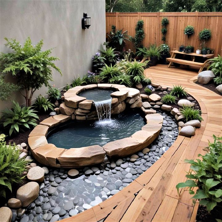 water feature into your small deck design