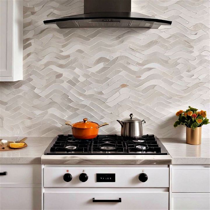 wavy texture tiles kitchen backsplash