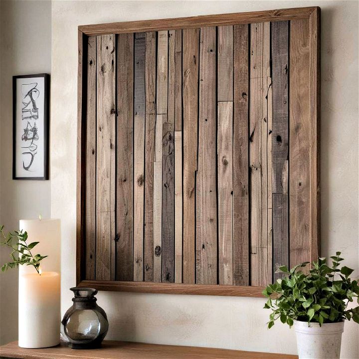 weathered wood wall art to bring historical charm to farmhouse interiors
