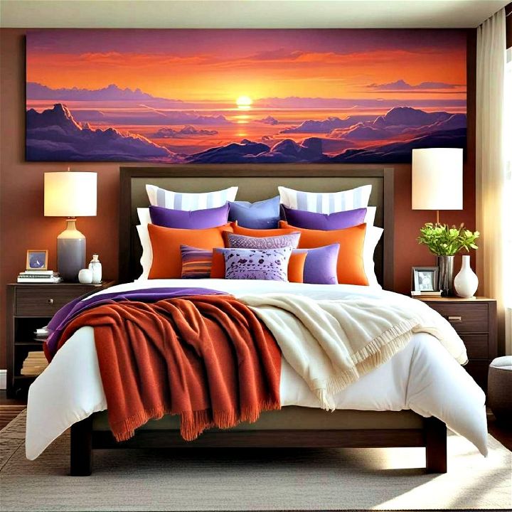 bedroom with a beauty of western sunset
