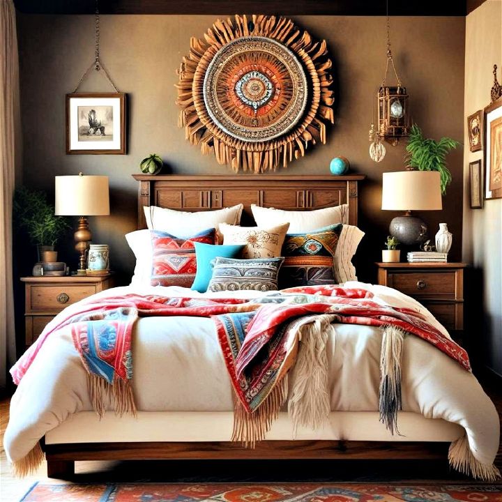creative western bohemian bedroom