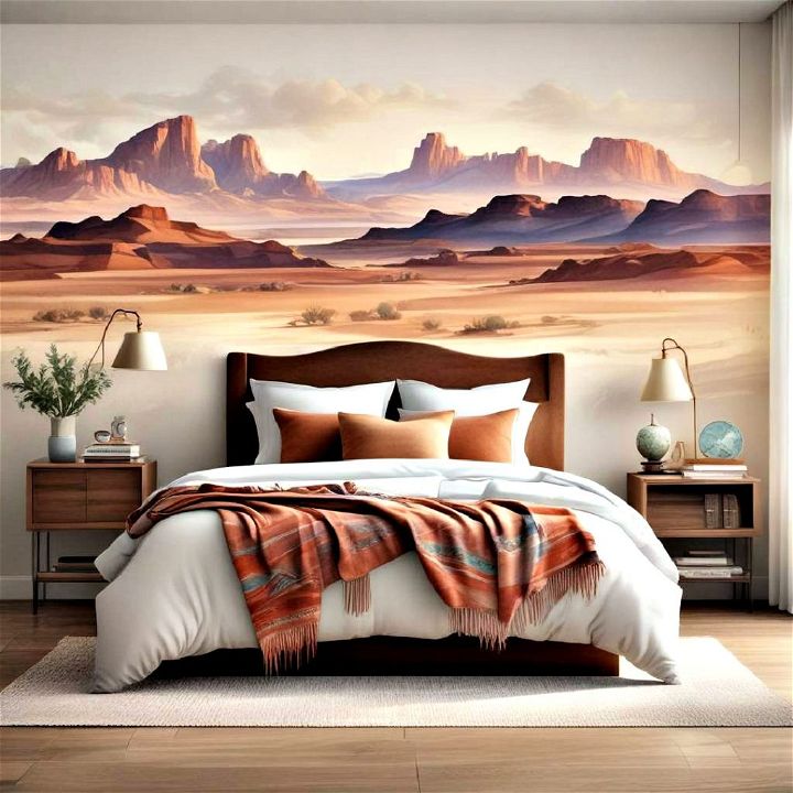 western watercolor bedroom design