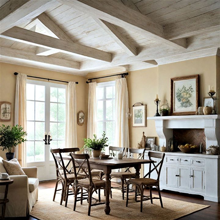 whitewashed beams to bring a lighter feel to any room