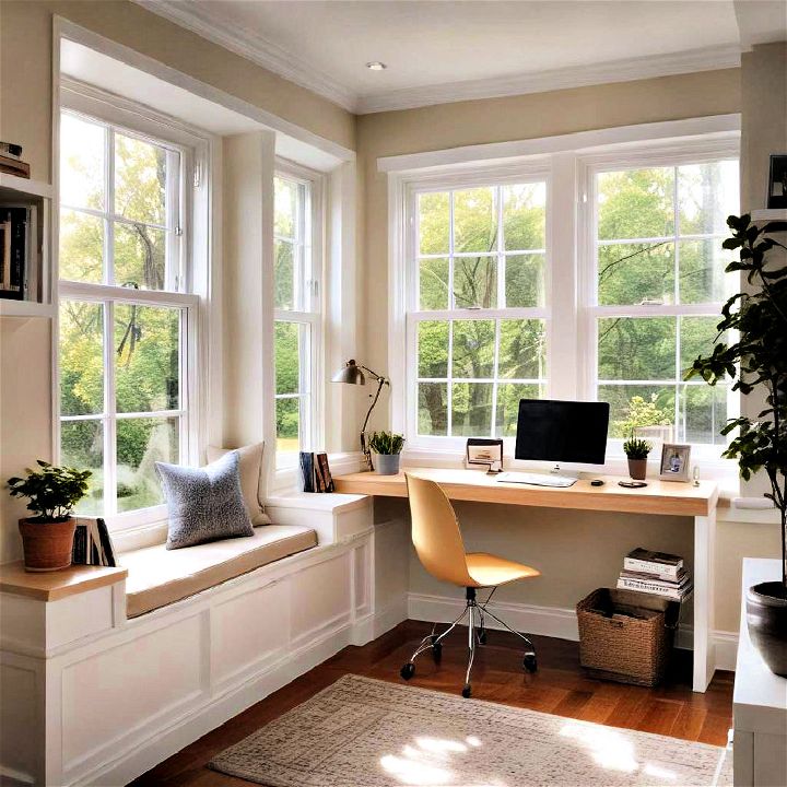 window alcove office storage solutions