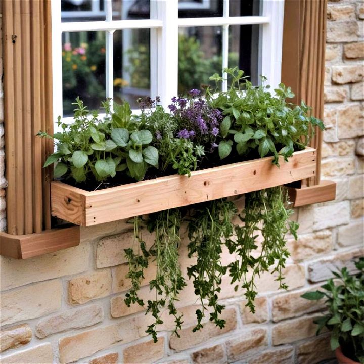 window box herb garden for freshness