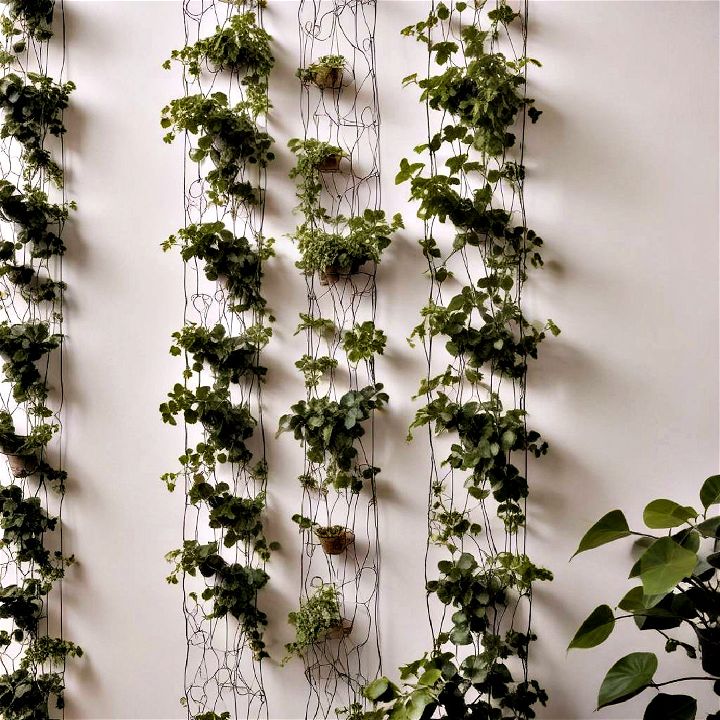 wire and vine garden to decorate walls