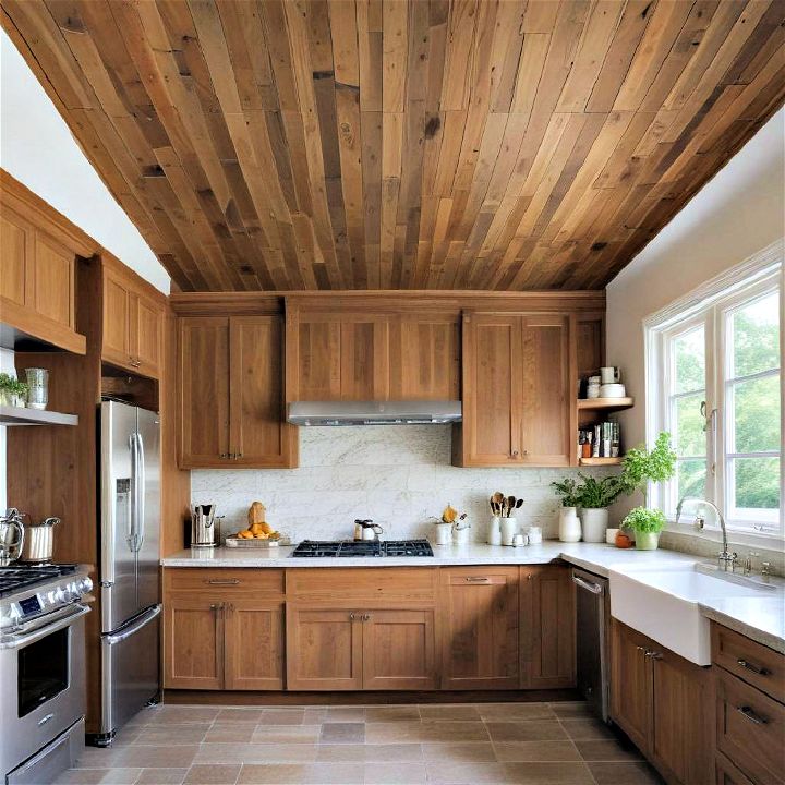 wood paneling ceiling