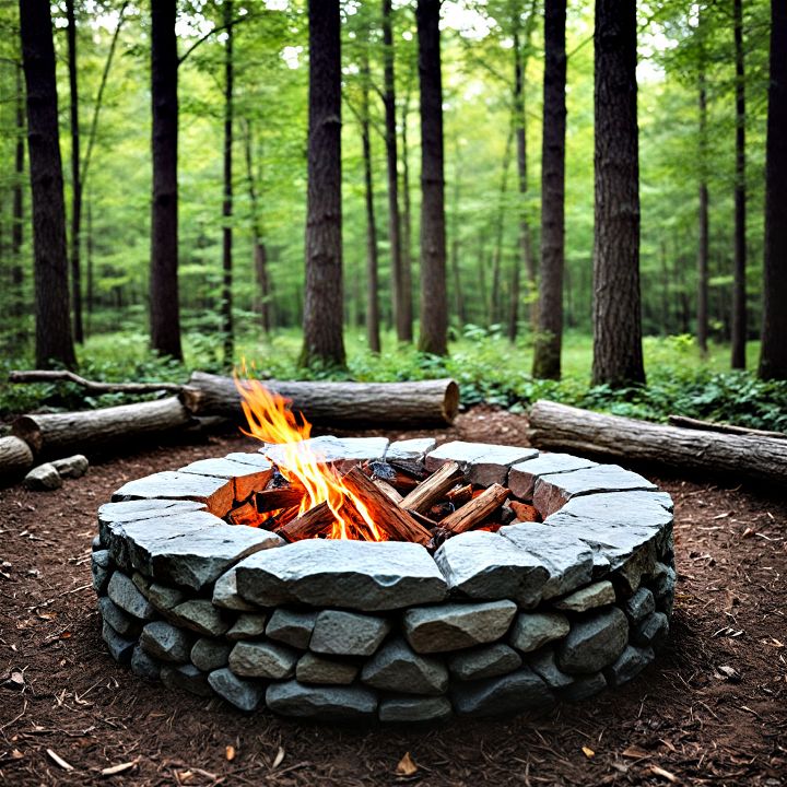 woodland stone fire ring to create a woodland inspired haven