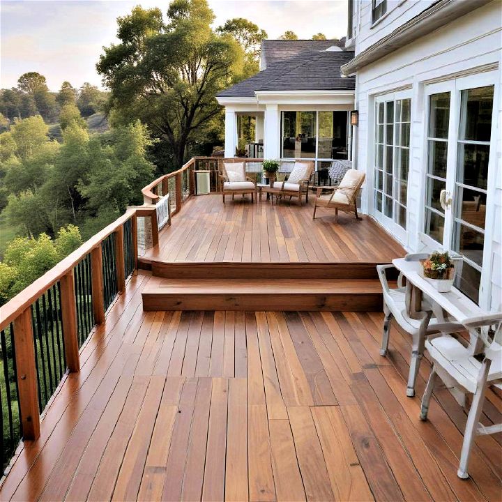 wraparound deck for several mini outdoor spaces