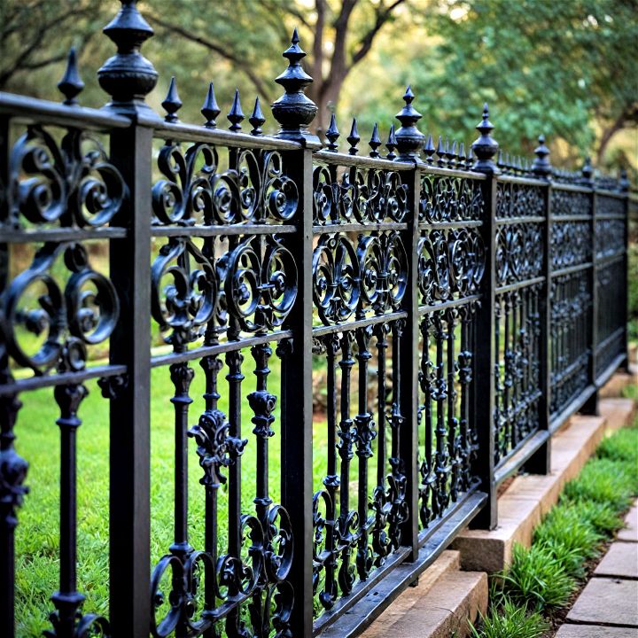 wrought iron fence to exude your front yard s elegance