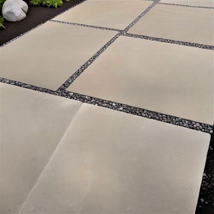 Pebble Inlaid Concrete Walkway