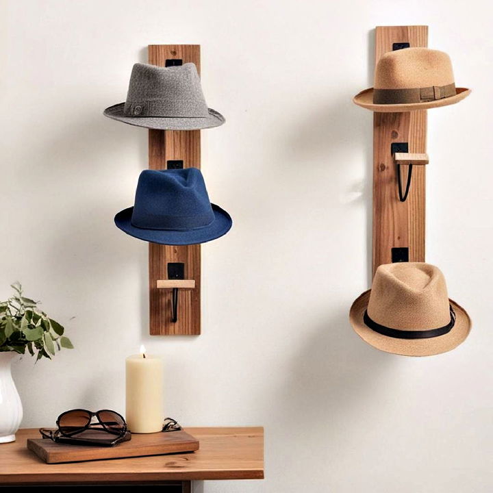 Wall mounted hat rack