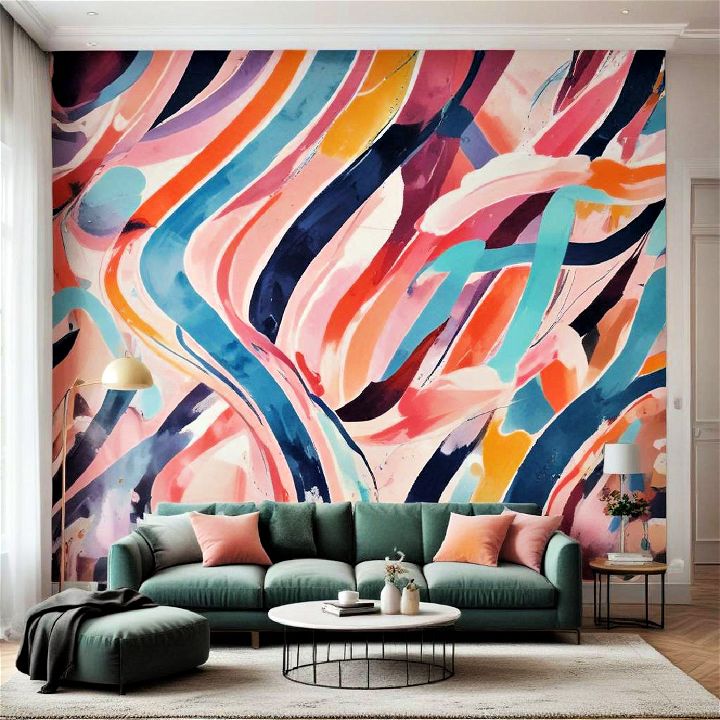 abstract art wall mural