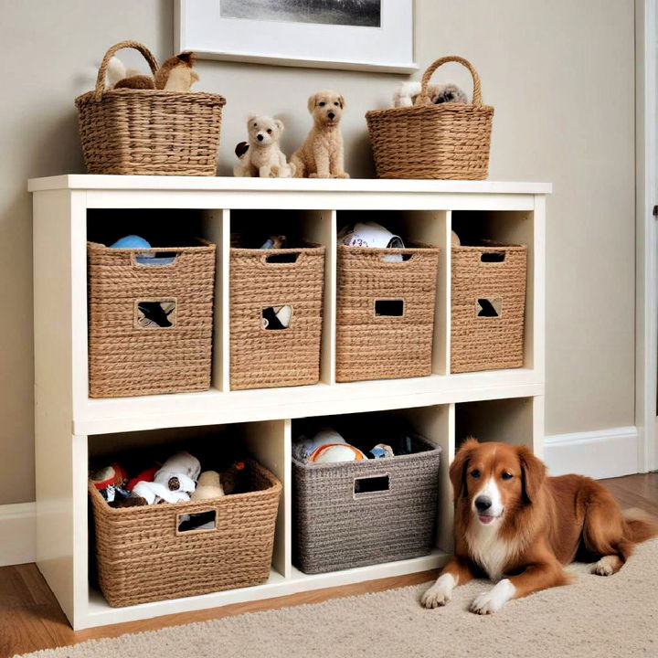 accessible toy storage for dogs