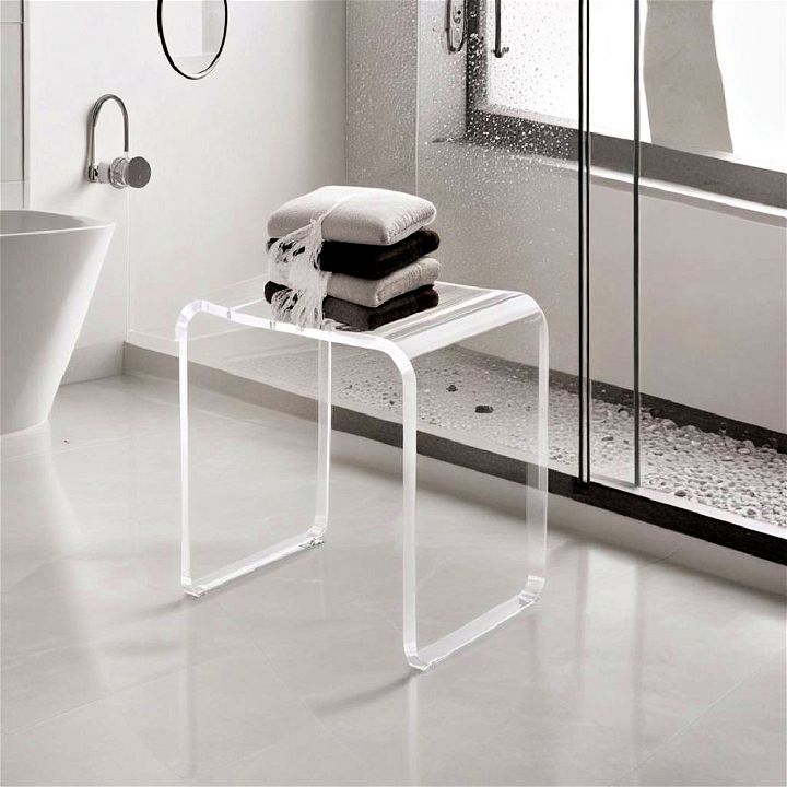 acrylic shower bench