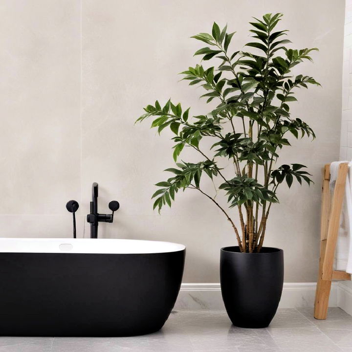 ambiance black plant pot for bathroom