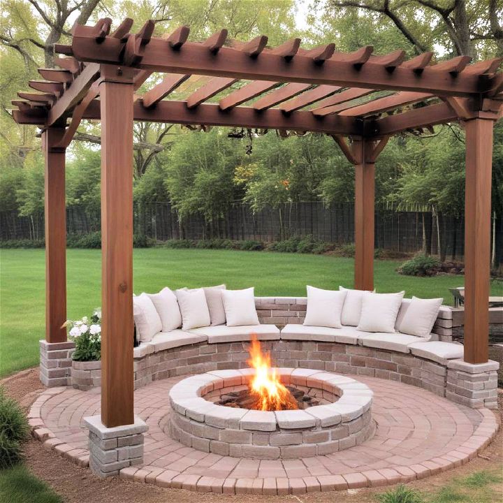ambiance fire pit with pergola