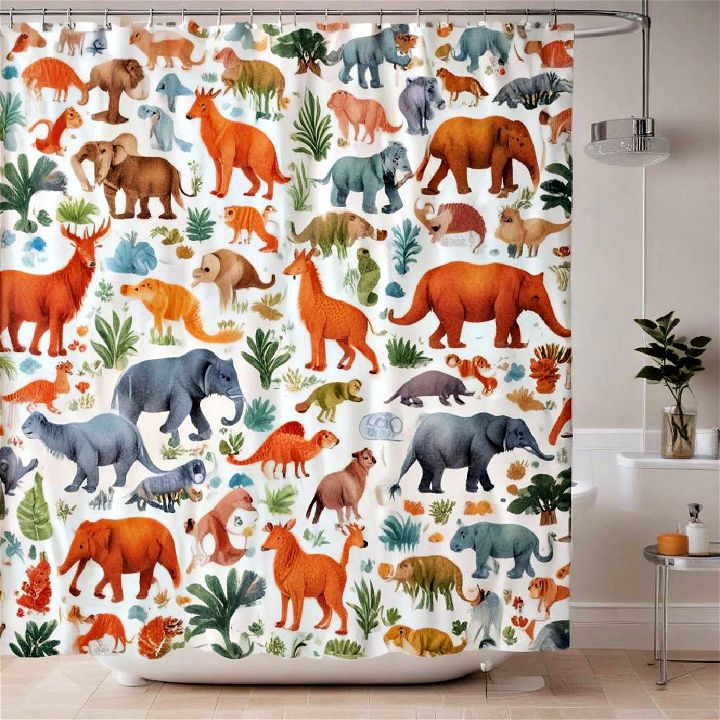 animal themed shower curtain